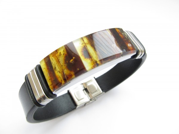 Baltic amber bracelet for men 